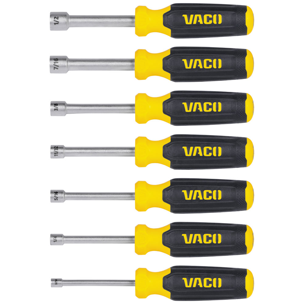 thumbnail image 2 of 7-Piece SAE Nut Driver Set – Hollow Shaft Nut Drivers With Comfort Grip – Mutt Tools TH101-105 2 of 5